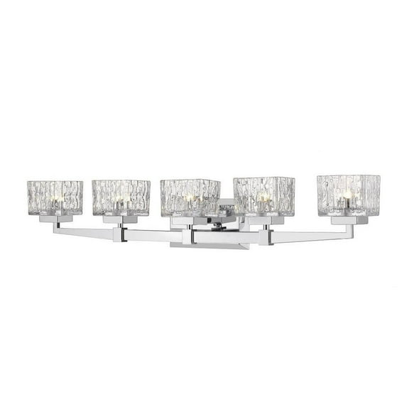 5 Light Vanity Light Fixture in Metropolitan Style 36 inches Wide By 6.5 inches High-Chrome Finish Bailey Street Home 372-Bel-2959001