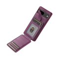 thumbnail image 4 of Decase Wallet Cover For Google Pixel 6a,Premium Leather Shockproof Phone Shell With Back Flip Card Slots & Ring Kickstand & Hand Strap & Crossbody Strap - deeppurple, 4 of 6