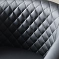 thumbnail image 4 of Black Faux Leather Barrel Accent Chairs, Set of 2 with Nailhead Trim, Modern Upholstered, 4 of 9