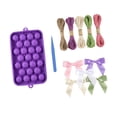 thumbnail image 3 of arctrm DIY Grape Soap Making Kit Beginner Friendly Silicone Mold Set with Bows and Jute Violet, 3 of 8