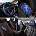 thumbnail image 4 of Yuyamidu 14 PCS Dolphin Car Seat Covers Set with Steering Wheel Cover Seat Belt Pads Galaxy Armrest Cover Butterfly Headrest Covers Coasters Keychain for SUV Van Truck, 4 of 7