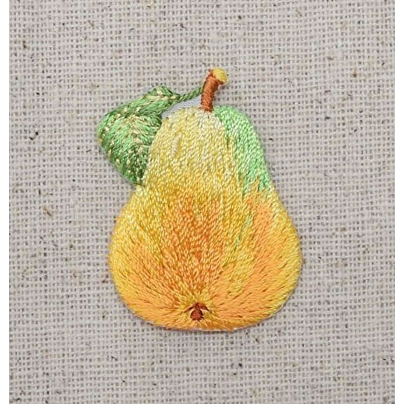 Golden Yellow Pear - Fruit - Food - Embroidered Patch/ Iron on Applique