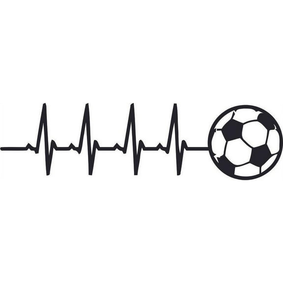 Soccer Ball Heart Beat Sports Athlete Wall Sticker Inspiration Soccer World Cup Athletes Sports for Fans Rooms Home Bedroom Art Murals Decals Decor Stickers Wall Art Vinyl Decoration Size (32x40 inch)