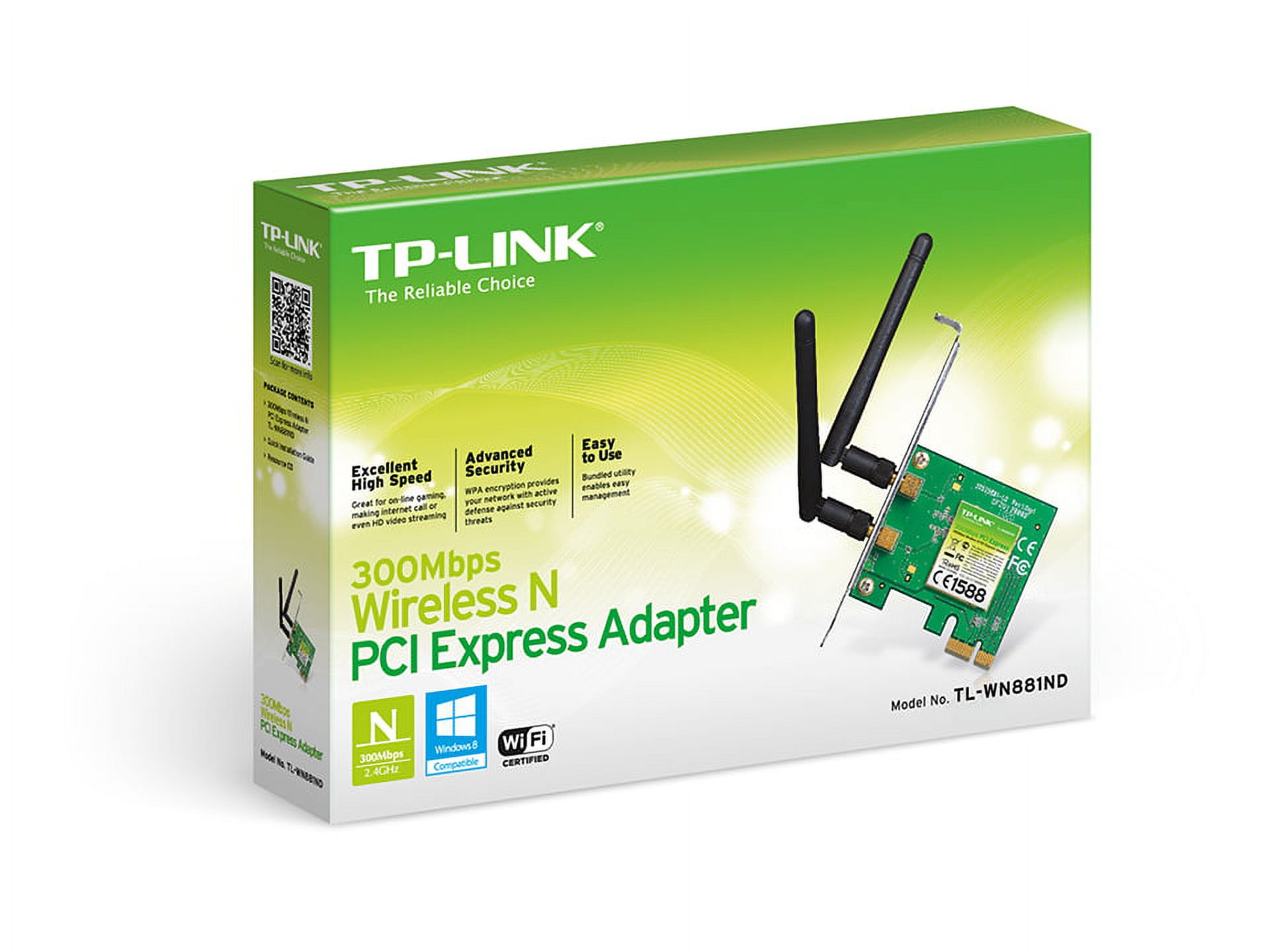 TP-Link N300 Wi-Fi PCI-Express Adapter (TL-WN881ND) - image 2 of 2