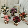 thumbnail image 4 of Lote mínimo de 12 macetas Rosa de té de otoño Rosa de eucalipto lazo de copo de nieve cesta de flores de paja flor artificial bonsái pequeño rojo oscuro ANGGREK  Otros, 4 of 8