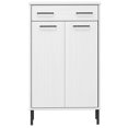 thumbnail image 2 of vidaXL Shoe Rack with Metal Legs White Solid Wood Pine OSLO, 2 of 5