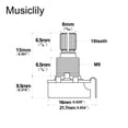 thumbnail image 2 of Musiclily Basic A500K Mini Metric Coarse 18-Spline Split Short Shaft Pots Audio Taper Potentiometers for Electric Guitar Bass (Set of 2), 2 of 5