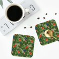 thumbnail image 5 of Fuzoiu Parrots And Tropical Leaves Print Leather Coasters Set,Drink Coasters Set of 6,for Tabletop Protection, Durable PVC Coasters,Home Décor and Housewarming Gift,Square, 5 of 7