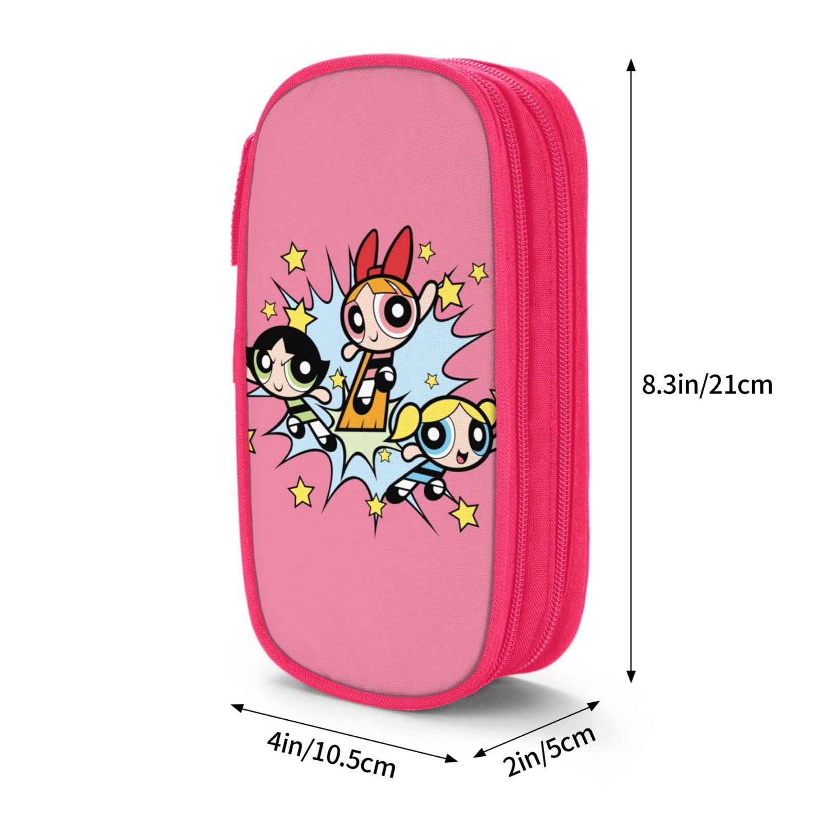 The Powerpuff Gi-rls Pencil Case Large Capacity Pencil Pouch Penbag Office Stationery Organizer Travel Makeup Bag Pink