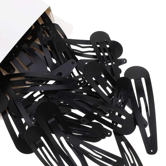 40 Pieces Black Metal Snap Hair Clips Non-slip Hair Barrettes