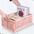 thumbnail image 2 of Cesta de almacenamiento plegable de escritorio, caja de almacenamiento de clasificación de papelería para aperitivos, cesta de cosméticos y varios, cesta de frutas, 2 of 5