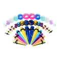thumbnail image 2 of 50 Pieces Ear Stretching Kit Acrylic Tapers and Plugs 14G-00G Silicone Flared Tunnels Ear Gauges Expander Set Body Piercing Jewelry(Luminous), 2 of 5