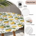 thumbnail image 4 of Watercolor Lemon Leaves Flower Round Fitted Tablecloth with Elastic Edge,Waterproof Table Cloth Fits Tables Up to 36"-44",Wipeable Washable Table Cover for Indoor Outdoor Dinning,Farm Fruit Harvest, 4 of 9