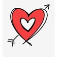 thumbnail image 2 of V Day Arrow Heart Adult White Crew Neck Short Sleee Tee-Small, 2 of 2