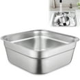 thumbnail image 2 of Stainless Steel Washing Up Bowl, Multi-Purpose Dish Tub for Sink, Large Square Container for Kitchen, Vegetable Washing Basin, Sturdy Dishpan for Home, 2 of 6
