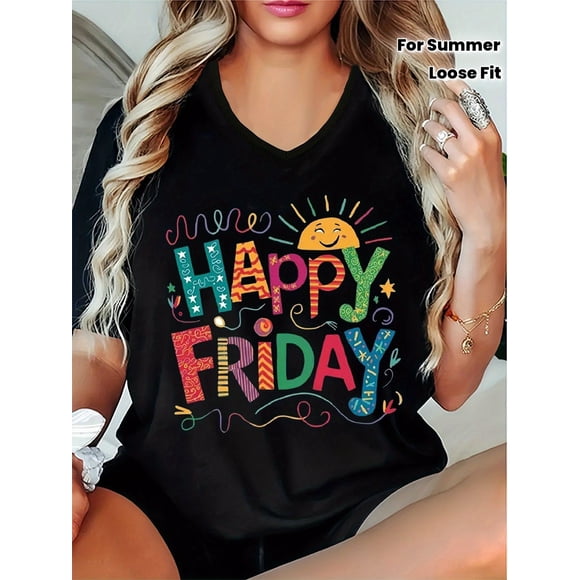 Friday Summer Celebration Vibrant Oversized Loose Fit Wo Unisex T-Shirt D233, up to Size 5XL