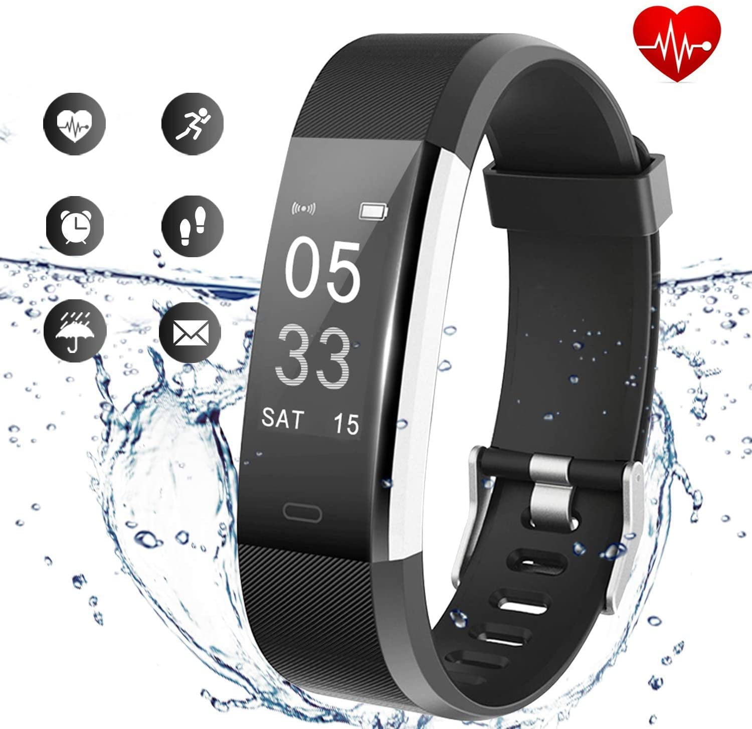 lintelek fitness tracker with heart rate monitor