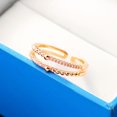 thumbnail image 4 of Anillo abierto de boda con diamantes de imitación - Anillo de dedo de moda de aleación para mujer, 4 of 8