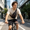 thumbnail image 1 of Bolsa de nylon resistente al agua para hombres y mujeres, mochila cruzada de pecho con múltiples bolsillos, correa ajustable, mochila ligera para viajes y actividades al aire libre, 1 of 6