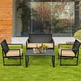 thumbnail image 2 of Pemberly Row Ensemble de Mobilier de Patio Contemporain en Rotin, 4 Pcs, Brun, 2 of 11