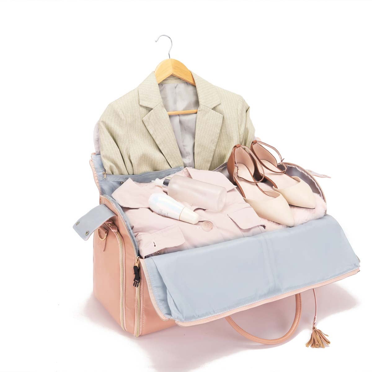 Men Women's Garment Bag Large Capacity Duffel Bag Suit Travel Bag Weekender Bag with Shoe Pouch
