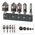 thumbnail image 1 of Bgsha 5pcs Hex Shank 5 Flute Metal M35 Cobalt Countersink Drill Bit Set 82 degree, 1 of 9