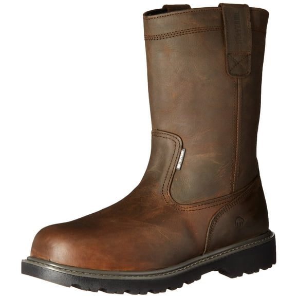 WOLVERINE Men's Floorhand 10" Waterproof Steel-Toe Wellington Boot, Dark Brown, 12 M US