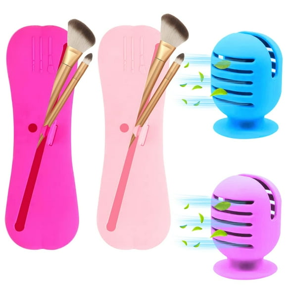 FA FIGHTART Lot de 4 Support de Pinceaux de Maquillage Sac de Rangement en Silicone pour Pinceaux de Maquillage Boîte Organisatrice Supports de Mélangeurs de Beauté Voyage