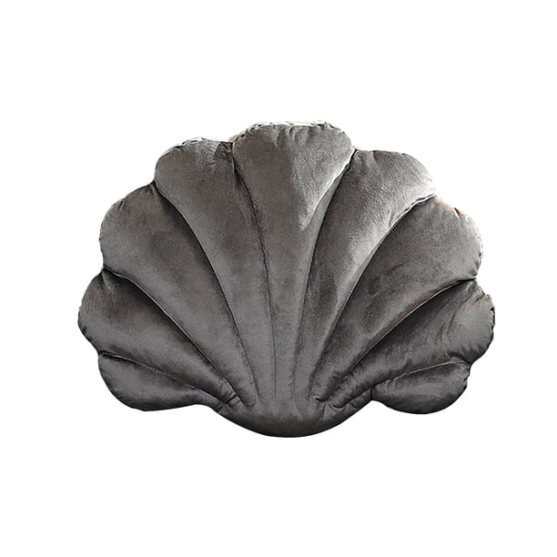 Cojín festoneado de terciopelo holandés, cojín suave de Color sólido, cojín con forma de concha, cojín para sofá, cama, sala de estar