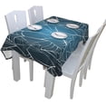 thumbnail image 5 of Coolnut 60"x108" Tablecloth Halloween Spider Web On Blue Modern Table Cover for Home Decoration Spill Proof Cloth Washable for Dinner Picnic, 5 of 6