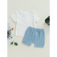 thumbnail image 4 of Faithtur 2Pcs Baby Boy Summer Outfits, Short Sleeve Button Down Pocket Tops + Shorts Set Toddler Clothes, 4 of 8