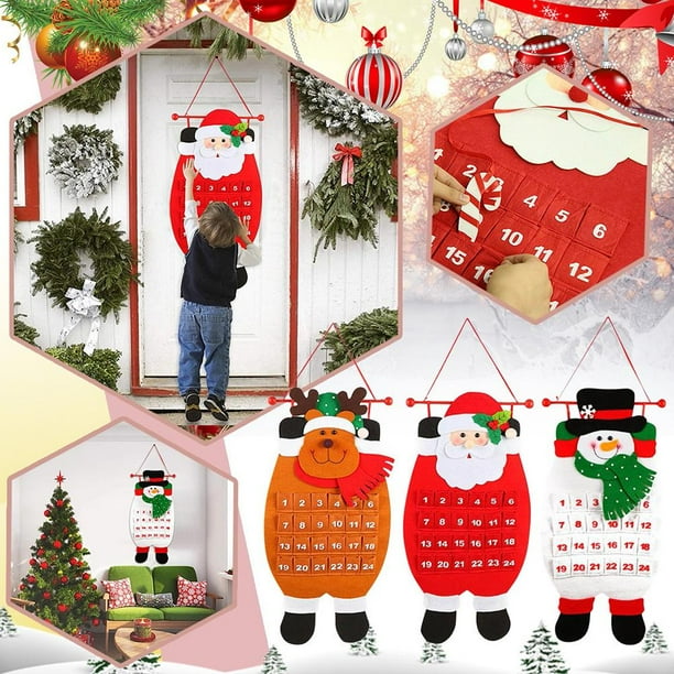 Calendario De Navidad, Colgante De Cuenta Regresiva Para Navidad