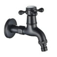 thumbnail image 1 of BrassWashingMachineFaucetWith1/2inchSinkSpoutAntiqueCrossHandleMopFaucetForGardenSink,Black1Pcs, 1 of 5