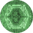 thumbnail image 1 of Ahgly Company Indoor Round Persian Emerald Green Traditional Area Rugs, 8' Round, 1 of 4