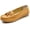 A-yellow, variant on Women Loafers Leather Rubber Sole Slip On Walking Flats Casual Moccasin Boat Shoes