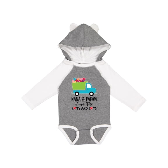 Inktastic Nana and Papaw Grandson Truck Boys Long Sleeve Baby Bodysuit