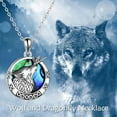 thumbnail image 6 of JUSORA Raven/Wolf/Giraffe Necklace Sterling Silver Animal Pendant Necklace with Abalone Shell Rave/Wolf/Giraffe Jewelry Gifts for Women, 6 of 10