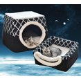 thumbnail image 4 of Cueva para gatos Casa para gatos Cama para gatos Mascota Nido para mascotas Saco de dormir 2 en 1 Cueva para abrazos plegable para cómodo Gris XL Sincero Hogar, 4 of 4