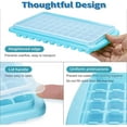 thumbnail image 3 of GYDEK Ice Cube Tray with Lid and Storage Bin for Freezer, Easy-Release 55 Mini Nugget Ice Tray with Spill-Resistant Cover,Container, Scoop, Flexible Durable Plastic Ice Mold & Bucket, BPA Free,Green, 3 of 8