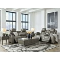thumbnail image 4 of Ashley Furniture Backtrack Leather Reclining Sofa with Headrest in Light Gray, 4 of 11