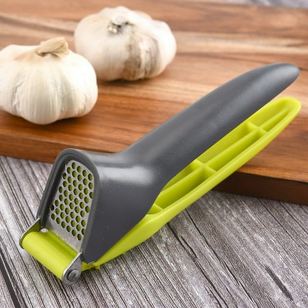 

Qianha Mall Garlic Masher Evenly Rounded Holes Ergonomic Handle Labor Saving Mincing Non-slip Handheld Manual Garlic Crusher Kitchen Gadget
