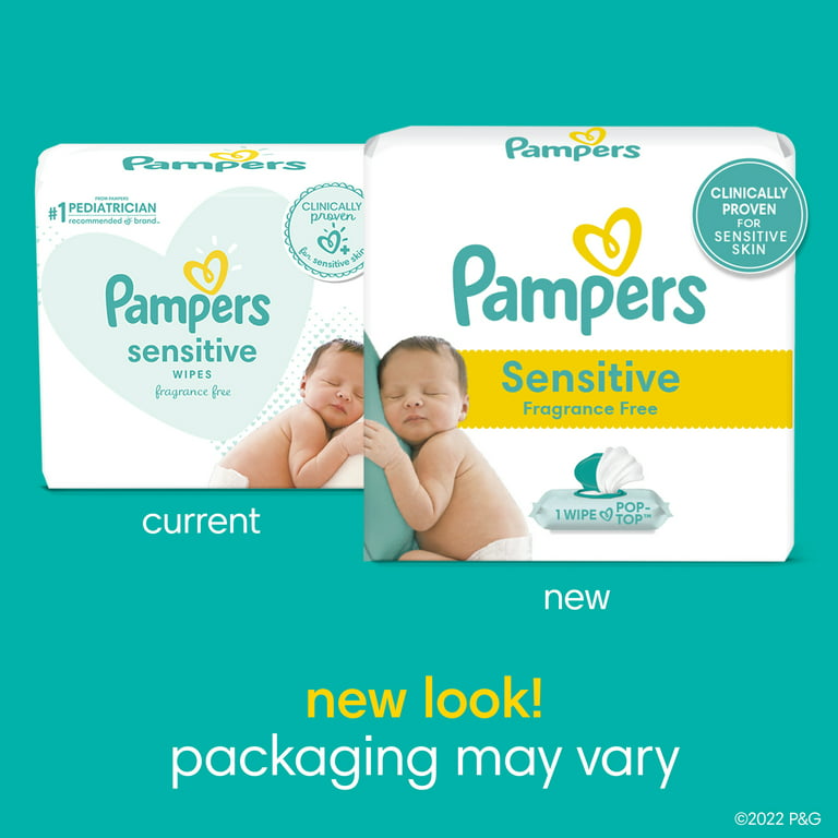 Pampers Sensitive Baby Wipes 8X Flip-Top Packs 672 Wipes (Select