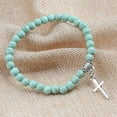 thumbnail image 2 of fastboy Adjustable Cross Pendant Bracelet Gift For All Occasions Comfortable Cross Pendant Bracelets Unisex turquoise 1Set, 2 of 6