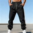 thumbnail image 5 of USNSM Men's Sweat Pants Loose Fit Joggers Casual Striped Pant Elastic Waist Sweatpants Drawstring Pockets Elastic Trousers Black M, 5 of 9