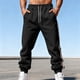 thumbnail image 5 of Ceisia Men Solid Color Loose Casual Pants Elastic Waist Drawstring Sports Gift Work Trousers, 5 of 9