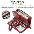 thumbnail image 6 of GAEKEAO Womens Wallet RFID Blocking Leather Zip Around Wallet Large Capacity Long Purse Credit Card Clutch Wristlet Classic, 6 of 7