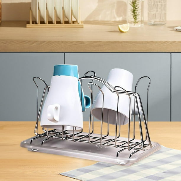 Soporte para secar tazas Macarena Portabotellas con 6 ganchos Organizador moderno para tazas
