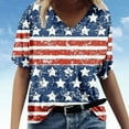 thumbnail image 2 of Xihbxyly Womens Plus Size Tops Summer Short Sleeve T-Shirt Casual Loose V Neck Tee Shirts July 4 Shirts for Women Independence Day Tops, 2 of 5