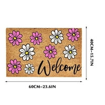 Welcome Door Mat 24x16 Inch Polyester Low Pile, Non-Slip Rectangular Welcome Mat for Indoor and Outdoor Use at Your Entrance Way