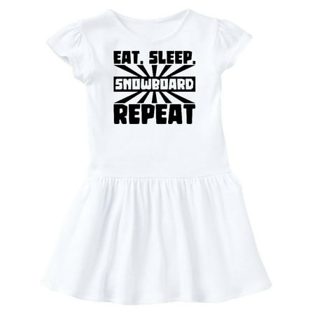 

Inktastic Eat Sleep Snowboard Repeat Gift Toddler Girl Dress
